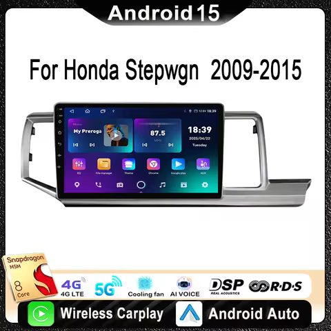 Android 15 For Honda Stepwgn 2009 - 2015 Car Radio Multimedia Video Player Navigation Stereo GPS Wir
