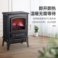 Decasen European Style Fireplace Heater 3D Artificial Flame Heating Stove Gas Heater Warm Air Blower Living Room Home Energy Saving
