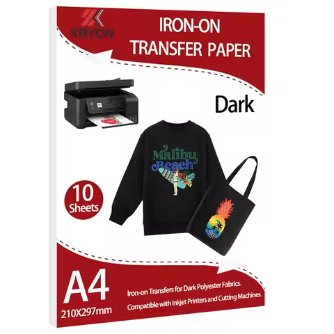 10 Sheets A4 8.3 X 11.7 Inch Iron on Heat Transfer Paper for Dark Fabric T Shirt Transfers Paper for