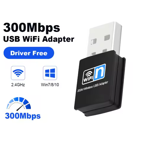 300Mbps USB WIFI Adapter 2.4GHz 802.11N USB 2.0 Wireless Network Card Mini WiFi Receiver For Win7/8/