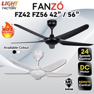 【VALUE DEAL】FANZO FZ56 FZ42 DC Motor Ceiling Fan Remote Control 5 Blades 24 Speeds Baby Ceiling Fan 