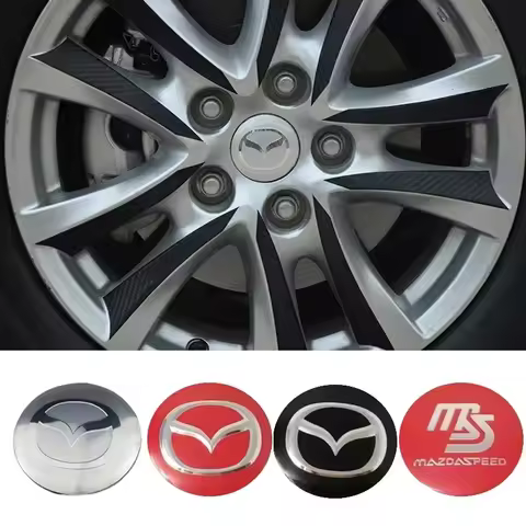 Car Wheel Center Caps Stickers for Mazda MS Speed RX8 RX7 MX3 MX5 CX9 CX7 CX5 CX8 CX30 Atenza Axela 