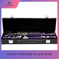 TECHCHIP-Portable Flute Storage Box Leather Handbag Tube Musical Instrument Case 16 Holes Flute Case
