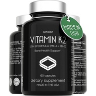 Vitamin K2 Capsules 100 mcg - Vitamin K Complex MK-7 & MK-4-60 Capsules - VIT K2 2 in 1 Formula Supp