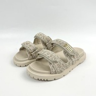 Dior迪奧 新款米白色粗花呢金標拖鞋 37碼 成色很好 無附件