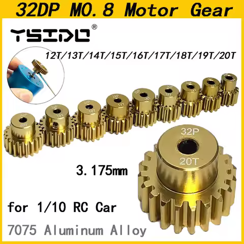 YSIDO 32DP M0.8 3.175mm 12T 13T 14T 15T 16T 17T 18T 19T Pinion Motor Gear for Traxxas 1/10 RC Car Tr