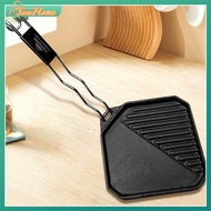 【Fast Delivery】7.9 Inch Cast Iron Square Grill Pan with Stainless Steel Handle Griddle Pan Steak Pan