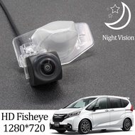 HD 1280*720 Fisheye Rear View Camera For Honda Freed MK1 MK2 2008-2019 Honda CRV/New Fit Sedan/Odyssey/Insight Vezel HRV 2015 Car Backup Parking Reversing Monitor Accessories