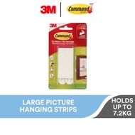 3M Command 17206 Large Picture Hanging Strips - White / 8 Strips / Holds Up to 7.2kg / Frame / Wall 
