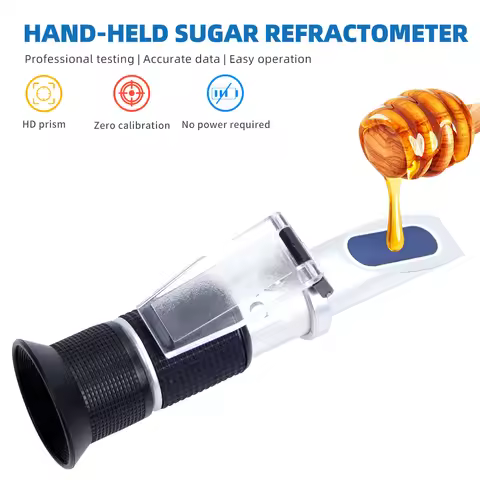 0-80% Handheld Honey Refractometer ATC Brix Meter Sugar Concentration Tester Portable Brix Sugar Tes