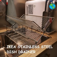 IKEA Large Stainless Steel Dish Drainer / Dish Drying Rack / /Foldable Drainer / Rak Pinggan Mangkuk