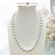9-13mm White South Sea Necklace on 9k White Gold