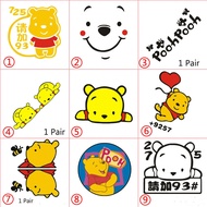 Reflective Cartoon Winnie Bear Rearview Mirror Sticker Pooh Bear Window Sticker