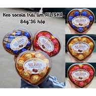 Wholesale and retail of luxurious 8-piece Ailisha heart chocolate for gift baskets CNY with 3 decora