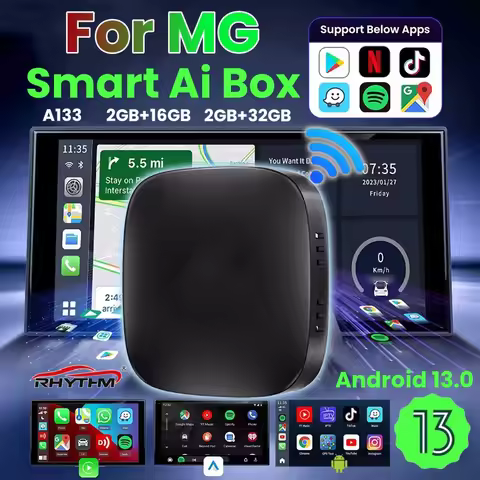 CarPlay Ai Box Android 13 Wireless Android Auto For Netflix Youtube For MG GT MG5 RX5 GS ZP Hector M