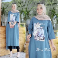 [Gamis] Mery Midi / Baju Dress Midi Cewek Muslim Terbaru Bahan Combed