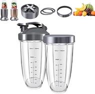 8 Pieces Blender Cups & Blade Replacement Set for Nutribullet, 2 PCS 32oz Cups & Premium Extractor B
