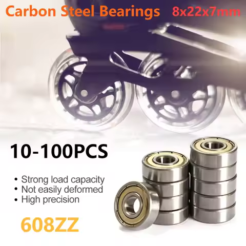 10-100Pc 608ZZ Ball Bearings High-carbon Steel Double Shielded Miniature Deep Groove Skateboard Ball
