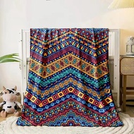 Aboriginal Art Print Throw Blanket  Soft Warm Comfortable for Home Travel Sofa Bedding Perfect Holid