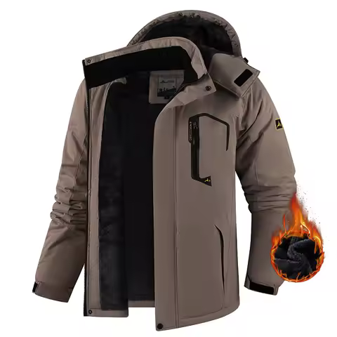 Winter Man Fleece Waterproof Outdoor Jacket Men Sport Windproof Detachable Hat Jackets Man Work Safa