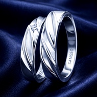 Elegant Couple Rings - Engagement WeddingRing | 950 Silver, Palladium, Platinum, White Gold SAN950 C