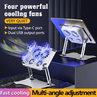 【1 Year Warranty】Laptop/Ipad Cooler Cooling Fan 180° Foldable Aluminum Quiet Gaming Laptop Stand Pad