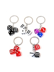 1pc Cute Resin 3D Dice Charms Keychains Cute Resin 3D Dice Charms Car Keyring Pendant Men Women Back
