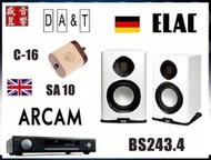 英國 Arcam SA10 數位綜合擴大機 + DA&amp;T C-16 + ElAC BS 243.4 喇叭『公司貨』 