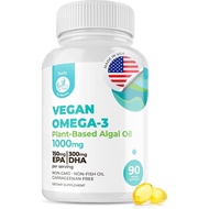 DR. MORITZ Vegan Omega-3 Softgels for Adults and Kids, Made from Algae Oil with DHA EPA, Small Algae
