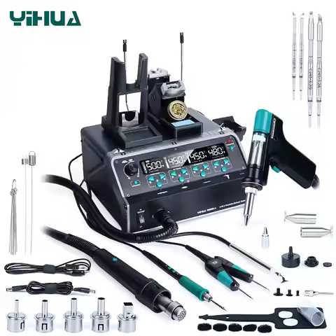 YIHUA 1410W 5 in 1 Soldering Staion 948D-IV Precision Soldering Iron Hot Air Gun Vacuum Desoldering 