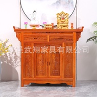 HY/💯Buddha Niche Altar Incense Burner Table Solid Wood Buddha Shrine Household Modern Style New Chin