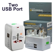 Universal Adaptor with 2 USB Port USB Charger Adapter Socket/ USB adaptor socket (Travel Adaptor wit