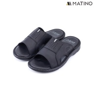 MATINO PLAY รองเท้าแตะชายหนังแท้ รุ่น MC/T 52061 - BLACK/BROWN