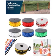 PVC Chain Barrier 25m Safety Barricade Chain PVC Link Chain Outdoor and Indoor Barrier Chain 25m wit