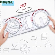 MAOYE Drawing Ruler, Activity Angle Multifunctional Geometry Ruler, Architecture Ruler Straight Plas