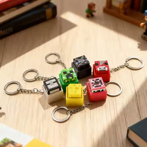 3D Printed Minecraft-themed Stress-relief Clicker for Mechanical Keyboards with Tactile Feedback Key