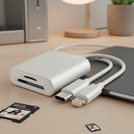 OTG Type-C  SD/TF , Apple  Android /,  Penukar OTG Type-C kepada SD/TF 2-Way, Pasang & Main untuk Te