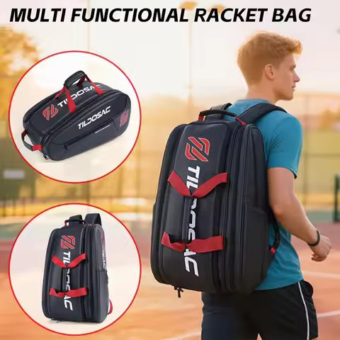 High Quality Pickleball Racquet Padel Racket Backpack Waterproof PU Padel Pickleball Shoulder Bag Ad
