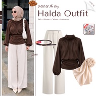One Set 3 in 1 (Blouse + Pants + Pashmina) Hijab Set Wanita SimpleELEGAN - GNK142
