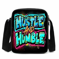 Hustle and Humble Sling Bag for Men for Cellphone Messenger College Casual Sling Bag Crossbody Bag