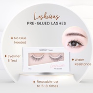LASH BAR Pre-Glue Lashes False Eyelashes Glue Free Press On Lashes Bulu Mata Palsu set Gam 自贴假睫毛 免胶假