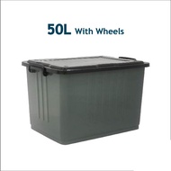 Abbaware Storage Box 50 Litre /Kotak Simpanan dengan roda/Storage Box with wheels/ Bekas Simpanan /Storage container