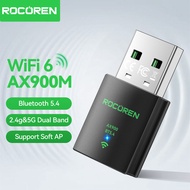 Rocoren AX900M WiFi 6 USB Adapter Bluetooth 5.4 Wireless Network Card Dual Band Driver Free USB Dong
