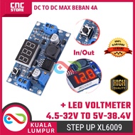 MODULE STEP UP STEP-UP XL6009 ADJUSTABLE DC TO DC BOOST CONVERTER 4A VOLTMETER