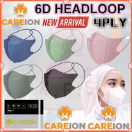 CAREION 3D Duckbill Mask 4 Layer headloop/earloop 4ply Face Mask 10pcs BFE>95% Disposable V mask