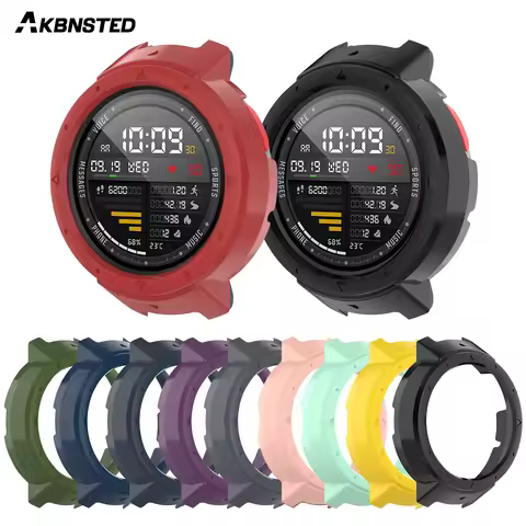 AKBNSTED 2 IN 1 For Xiaomi Huami Amazfit Verge Smart Watch Protective Case Cover + Silicone Watch St