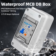 HT‑2/5/8 Way IP66 Waterproof MCB DB Box, ABS Plastic Circuit Breaker Enclosure, Panel Mount for Sola