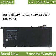 90V7W JHXPY JD25G 090V7W Laptop Battery For Dell XPS 13 9343 XPS13 9350 13D-9343 P54G 0N7T6 5K9CP RW