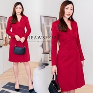 S-5XL Blazer dress เดรสทรงตรงเข้ารูป ใช้ผ้าเกรดพรีเมียม ชุดทำงานผู้หญิง ชุดออกงาน ชุดไปงาน ชุดสุภาพ