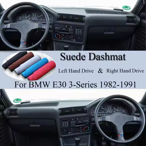 For BMW E30 3-Series M3 315 316i 318i 320i 323 324 325 1982-1991 Suede Dashmat Dash Mat Cover Dashbo